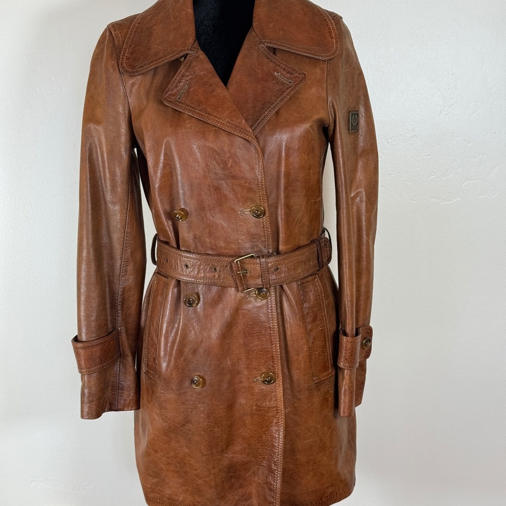 Beautiful Leather Moto Coat by BELFAST of Italy SZ 44 / 10 M